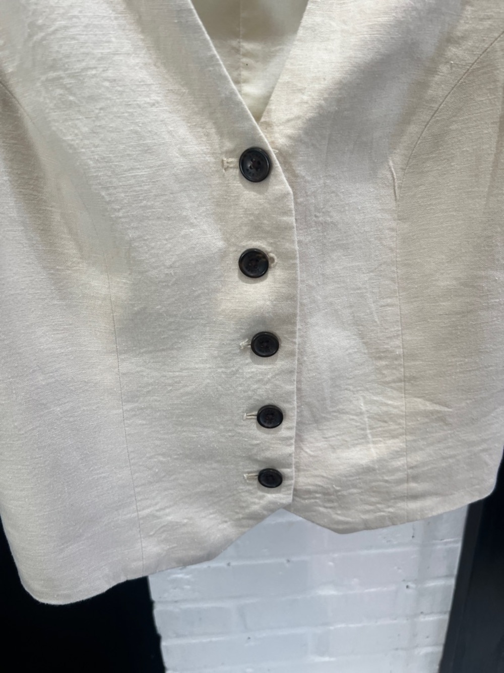 J. Crew Cream Button-Front Sleeveless Vest - Picture 7 of 7